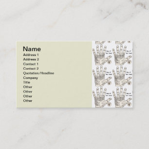 Antikes Handdiagramm eines Handlesers: Handlesekun Visitenkarte