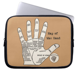 Antikes Handdiagramm zur Handlesekunst: Chiromanti Laptopschutzhülle