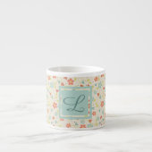 Antikes Helles Frühlings Schönes Florales Monogram Espressotasse (Vorderseite)