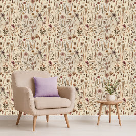 Antikes Herbarium gepresste Blume Botanik Tapete