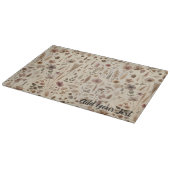 Antikes Herbarium gepresste Blumen Botanik Schneidebrett (Ecke)