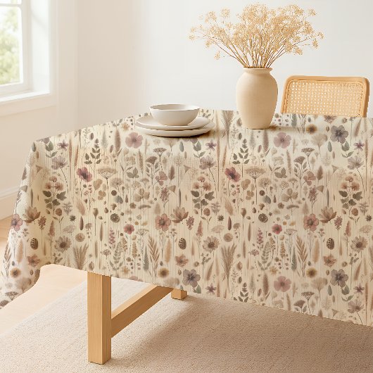 Antikes Herbarium gepresste Blumen Botanik Tischdecke