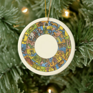 Antikes Himmelsgewölbe, Astrologisches Zodiakus-Ra Keramik Ornament