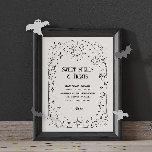 Antikes Himmlisches Wüstenhochzeitsmenü Poster