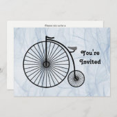 Antikes Hoch-Rad zum Geburtstag Einladung (Vorne/Hinten)
