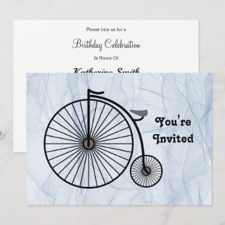 Antikes Hoch-Rad zum Geburtstag Einladung