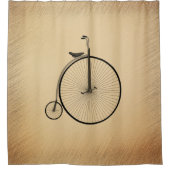 Antikes Hochrad-Fahrrad Rustikal Duschvorhang (Vorderseite)