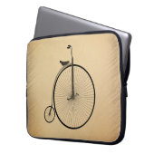 Antikes Hochrad-Fahrrad Rustikal Laptopschutzhülle (Vorderseite Links)