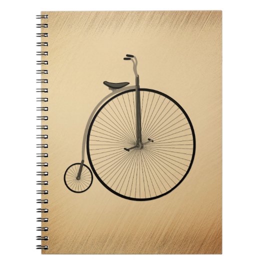 Antikes Hochrad-Fahrrad Rustikal Notizblock (Vorderseite)