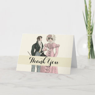 Antikes Hochzeitspaar 1823 Mann Frau Mode Dankeskarte