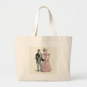Antikes Hochzeitspaar 1823 Mann Frau Mode Jumbo Stoffbeutel