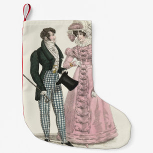 Antikes Hochzeitspaar 1823 Mann Frau Mode Kleiner Weihnachtsstrumpf