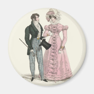 Antikes Hochzeitspaar 1823 Mann Frau Mode Magnet