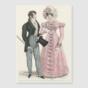 Antikes Hochzeitspaar 1823 Mann Frau Mode Magnetkarte