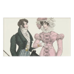 Antikes Hochzeitspaar 1823 Mann Frau Mode Namenschild