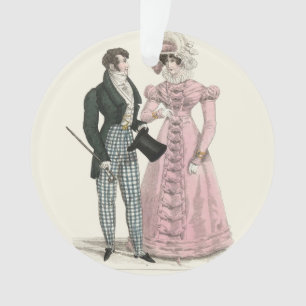 Antikes Hochzeitspaar 1823 Mann Frau Mode Ornament