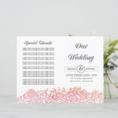Antikes Hochzeitsprogramm-Büchlein mit floralem Fi (Stehend Vorderseite)