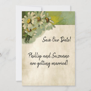 Antikes Hochzeitsthema Gemalte Gänseblümchen Blume Save The Date
