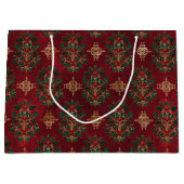Antikes Holly-Damaskmuster Große Geschenktüte (Vorderseite)
