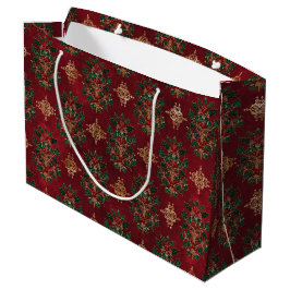 Antikes Holly-Damaskmuster Große Geschenktüte