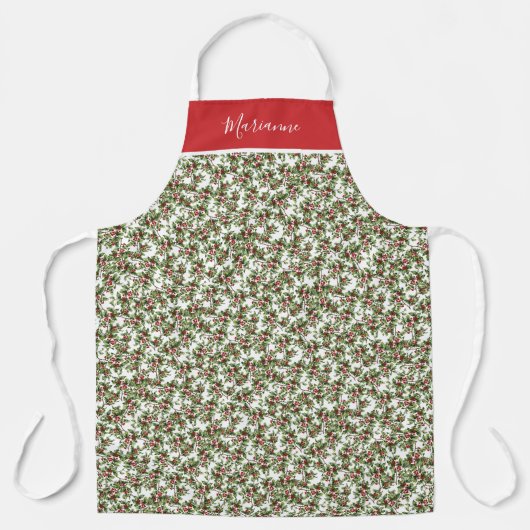 Antikes Holly-Muster mit Name Schürze (Vorderseite)