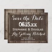 Antikes Holz Rustikale Save the Date Postkarten (Vorne/Hinten)