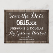 Antikes Holz Rustikale Save the Date Postkarten (Vorderseite)