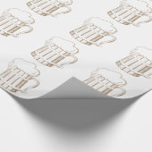 Antikes Holzbierglas Geschenkpapier (Ecke)
