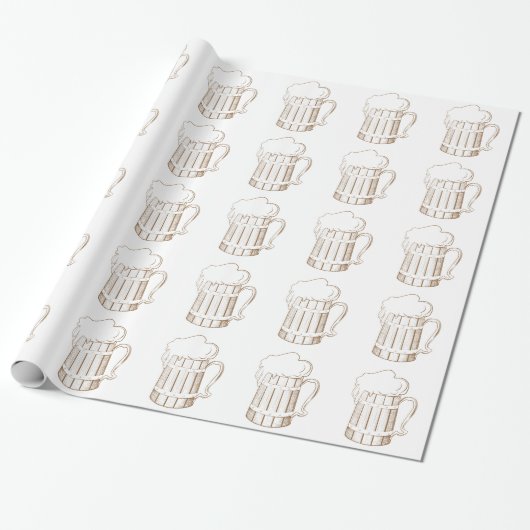 Antikes Holzbierglas Geschenkpapier (Ungerollt)