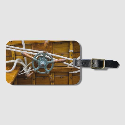 Antikes hölzernes Boot Gepäckanhänger (Vorderseite (Horizontal))