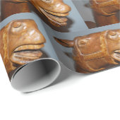 Antikes Holzrockpferd Geschenkpapier (Rolleneckpunkt)