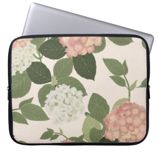 Antikes Hortensien-Blumenmuster Laptopschutzhülle