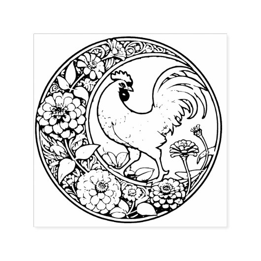 Antikes Huhn Permastempel (Design)