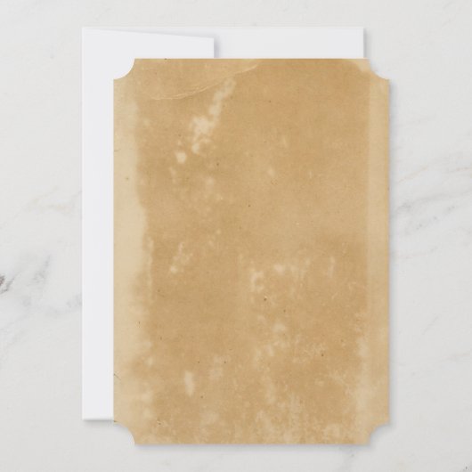 Antikes Imitat Perchment Textur Einfache Hochzeit Einladung (Rückseite)