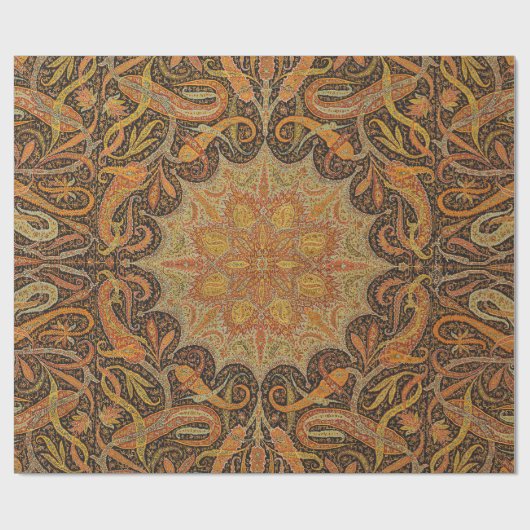 Antikes indisches Boteh Muster Geschenkpapier (Flach)