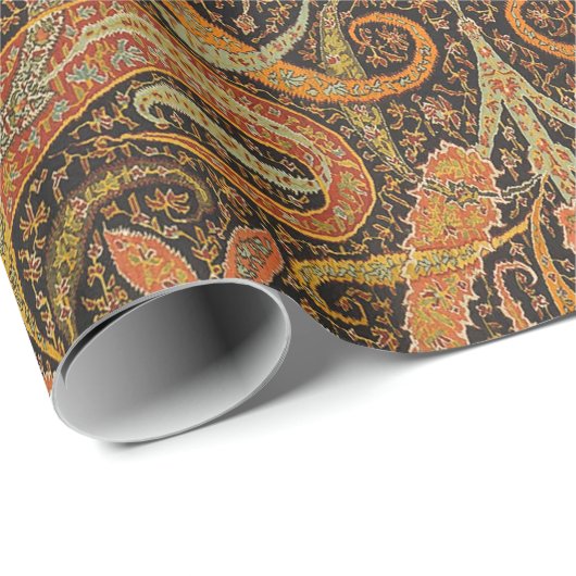 Antikes indisches Boteh Muster Geschenkpapier (Rolleneckpunkt)