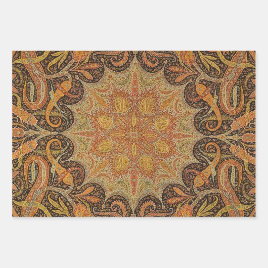 Antikes indisches Boteh Muster Geschenkpapier Set (Vorderseite)