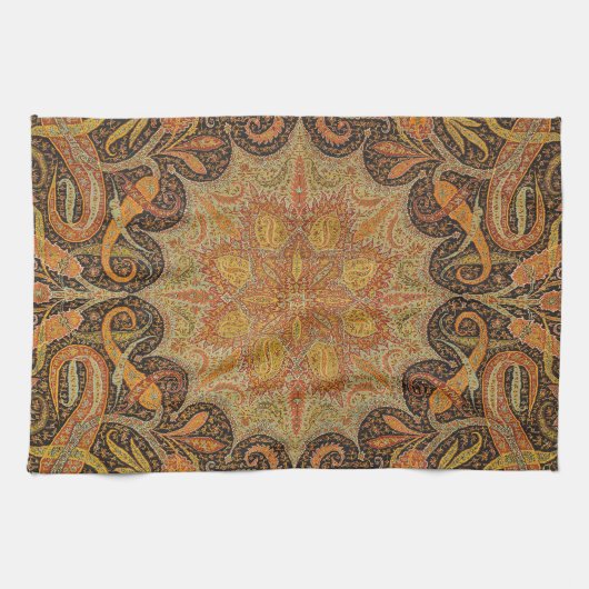 Antikes indisches Boteh Muster Geschirrtuch (Horizontal)