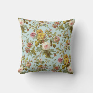 Antikes inspiriertes Blumenrosenmuster Kissen