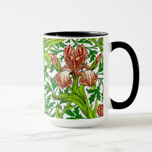 Antikes Iris-Vogel-Blumenmuster von William Morris Tasse