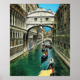 Antikes Italien, Venedig, Seufzerbrücke Poster