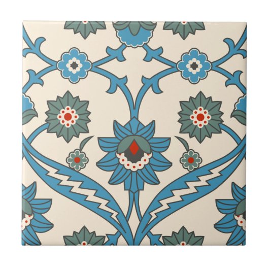 Antikes Iznik-Blumenmuster Fliese (Vorderseite)