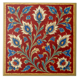 Antikes Iznik-Blumenwandbild Fliese