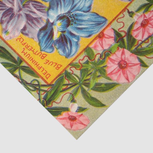 Antikes Jahrbuch-Blumen-Seidenpapier Seidenpapier (Detail)