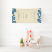 Antikes japanisches Blue Cherry Blossom Empfang Banner (Insitu)