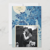 Antikes japanisches Blue Cherry Blossom Foto Save The Date (Vorderseite)