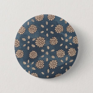 Antikes japanisches Blumenstoff 147 Button