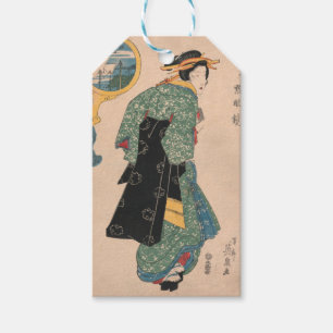 Antikes japanisches Kimono-Frauen-Ukiyo-e-Holzschn Geschenkanhänger