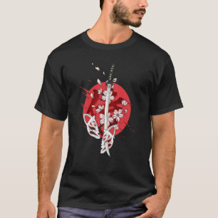Antikes japanisches Samurai-Katana-Schwert Kirschb T-Shirt