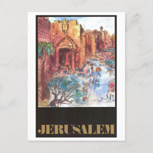 Antikes Jerusalem-Reiseposter Postkarte